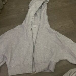 garage gray zip up hoodie size small
